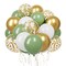 65 Pieces 12 Inches Sage Green Gold Confetti Balloons Kit, Green White Metallic Gold Party Balloons with Ribbons for Birthday, Wedding, Baby Shower, Graduation, Eucalyptus Party Decorations